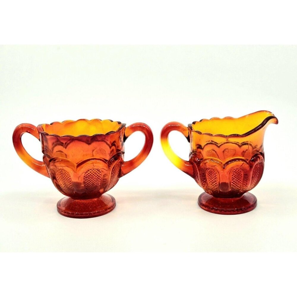 Degenhart Amberina Creamer, Open Sugar Vintage USA